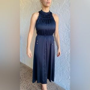 10 Crosby Derek Lam silk navy blue maxi dress size Small